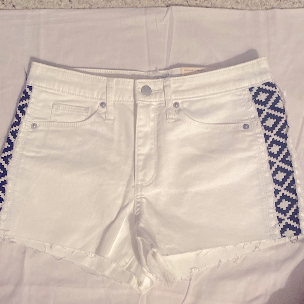 University Thread High-Rise White Shorts